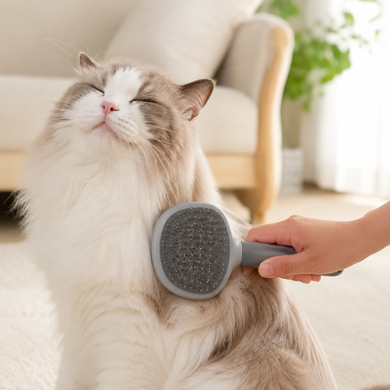 Brosse Auto-Nettoyante Anti-Poils pour Chien et Chat